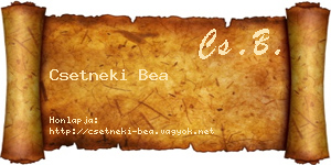 Csetneki Bea névjegykártya